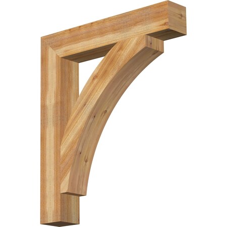 Ekena Millwork Thorton Block Rough Sawn Bracket, Western Red Cedar, 6"W x 36"D x 42"H BKT06X36X42THR05RWR